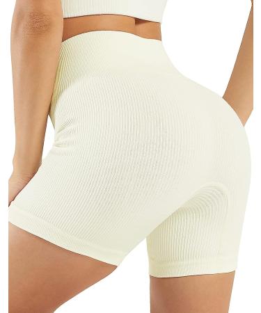 NOVA ACTIVE Women's High Waist Tummy Control Workout Shorts - Black/Beige/Blue - Large | Gym, Yoga & Running Shorts - Buy Online on GoSupps.com