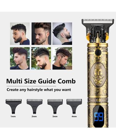 Saoilli Professional Hair Trimmer Set - Cordless Barber Clippers for Men - T-Blade Beard Trimmer & Nose Hair Trimmer - Electric Shaver Razor for Hair Cutting & Grooming - Bronze - Buy Online on GoSupps.com