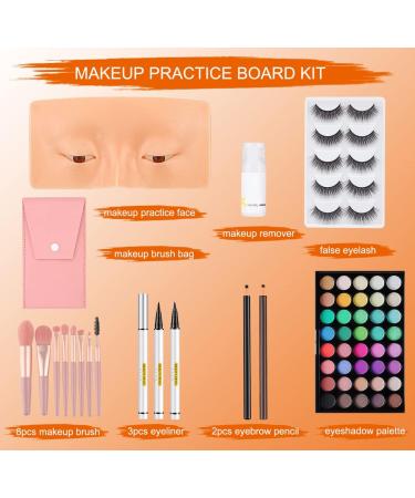 Makeup Practice Face Board Missicee Silicone Face Makeup Practice Board Set 3D Realistic Reusable Eye Makeup Practice Board with Eyeshadow Eyeliner Eyebrow Lash For Makeup Artist Makeup Beginners - Buy Online on GoSupps.com