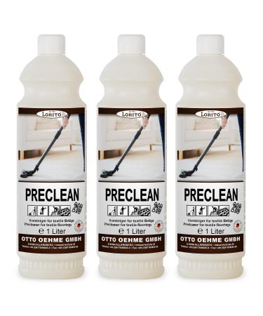 Lorito Preclean Pre -cleaner for textile coverings upholstered cleaner 3x 1 liter concentrate stain remover sofa carpet and upholstery low -foam and environmentally friendly 3 x 1 liter
