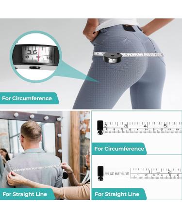 LYTOWN Upgraded Body Tape Measure Set for Weight Loss, Fitness, Bodybuilding, and Muscle Gain - Lock Pin, Retractable Button, Soft Sewing Tape - Measures Body Circumferences - 60Inch/150cm - 2Pcs Black - Buy Online on GoSupps.com