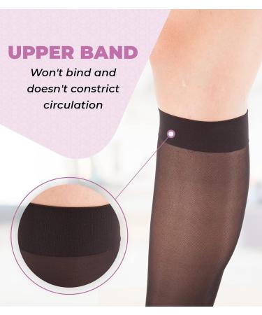 GABRIALLA Sheer Knee High Compression Stockings for Women - 20-22 mmHg XL Black - Buy Online on GoSupps.com