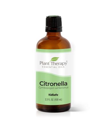 Plant Therapy Citronella Essential Oil 100 mL (3.3 oz) 100% Pure Undiluted Citronella Oil for Aromatherapy Diffuser Candle Making Skin Care Outdoors Therapeutic Grade