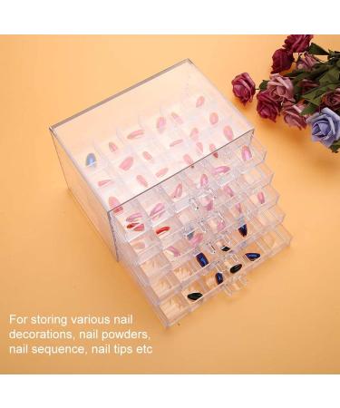 EVTSCAN 120 Grids Nail Art Storage Box - Transparent Empty Organizer for Nail Decoration - Buy Online on GoSupps.com