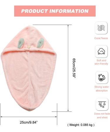 Galat e Hair Turban Set - 2 Microfiber Towel Dryers with Cute Rabbit Ears | Quick-Dry Headscarf for Long Hair - Pink & Green | Perfect for Women and Girls - Buy Online on GoSupps.com