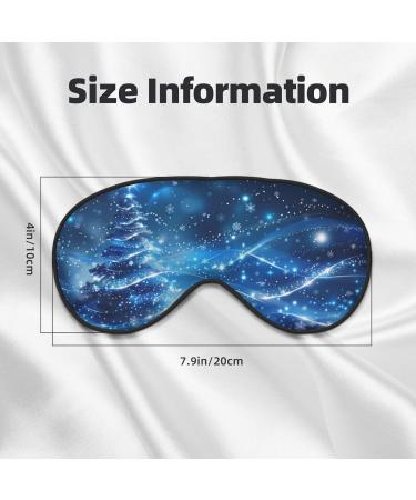 Xmas Tree Glitter Blue Sleep Mask | Adjustable Blackout Eye Cover for Travel & Sleeping | Christmas Decorations for Men & Women - Buy Online on GoSupps.com