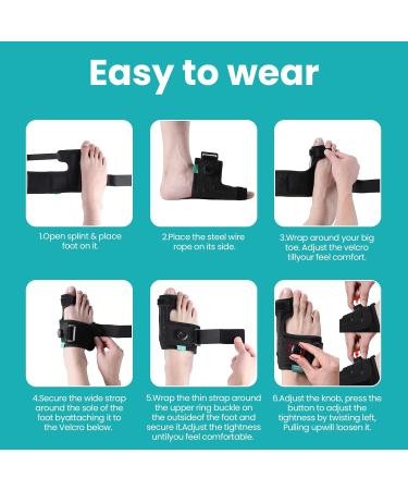 Welnove Bunion Corrector for Women - Adjustable Orthopedic Big Toe Splint & Brace | Effective Bunion Relief for Right Feet (Black - Buy Online on GoSupps.com