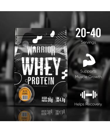 Warrior Whey Protein Powder 1kg - Up to 36g Protein, Low Sugar & Carbs, GMP Certified - Double Chocolate Flavor - Buy Online on GoSupps.com