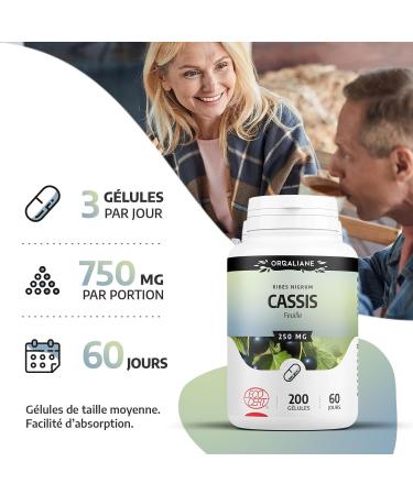 Organic blackcurrant leaf 200 capsules - Buy Online on GoSupps.com