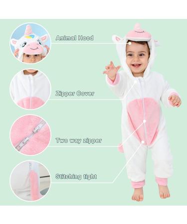 COOKY.D Baby Hooded Rompers | Winter Flannel Jumpsuit | 24-30 Months | White - Buy Online on GoSupps.com
