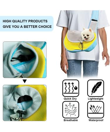 FEimaX Pet Dog Sling Carrier Breathable Mesh Hands-Free Bag for Small Dogs & Cats Adjustable Strap, Crossbody Design Ideal for Outdoor Travel (L Blue) - Buy Online on GoSupps.com