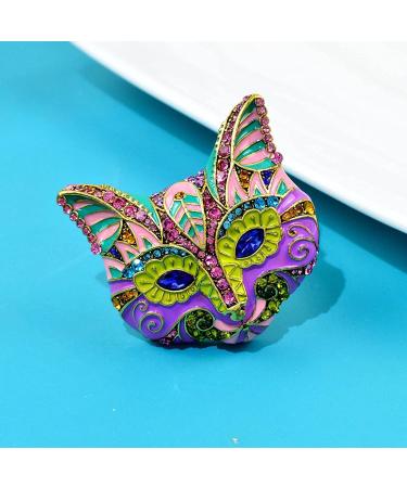 Badges Brooch Pin Brooches Clasp Breastpin Beautiful Enamel Large Fox Brooch Pin Animal Head Colorful Design Blue Eye Winter Accessories-Default - Buy Online on GoSupps.com