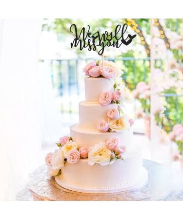 Arthsdite We Will Miss You Cake Topper Farewell Cake Decoration for Job Change Farewell Retirement Graduation Party Cake Decoration Supplies - Black Glitter - Buy Online on GoSupps.com