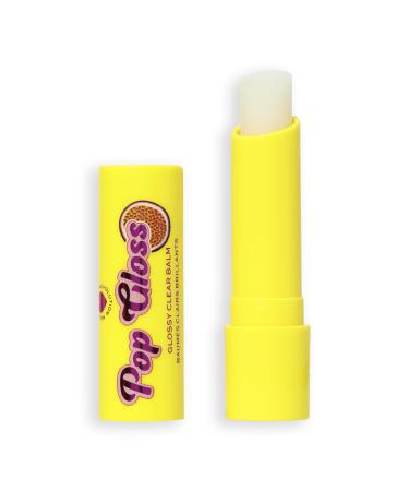 I Heart Revolution Pop Gloss Balm Hydrating Lip Balm With Glossy Finish & Hint Of Colour Vegan & Cruelty-Free Passionfruit Clear