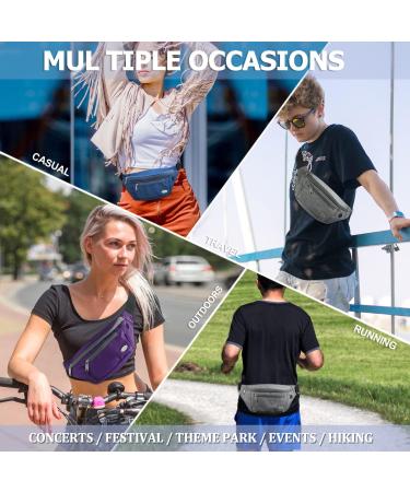 Entchin Premium Fashion Fanny Pack with 4-Zipper Pockets - Grey | Waist Pack for Hiking, Running, Travel, Cycling - Unisex - Buy Online on GoSupps.com