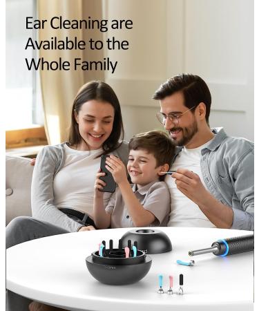 BEBIRD M9 Pro Ear Wax Removal Tool with Camera and LED Lights | 1080P Ear Scope Cleaner for Adults & Kids | Includes 6 Reusable Replacement Scoops for Earwax Removal - Black - Buy Online on GoSupps.com