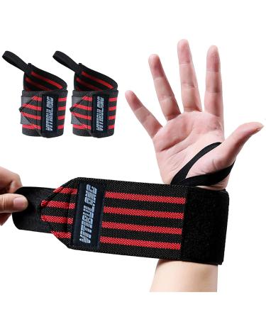 2 Pack Wrist Wraps for Weightlifting with Thumb Loop Wrist Support Braces for Gym Workouts Professional Grade Wristbands Cross Training-Men&Women-Avoid Injury&Improve Your Workout 20''