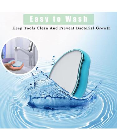 Crystal Hair Eraser - Painless Hair Remover for Men and Women | Fast Exfoliating Tool for Arms, Legs, Back, and Body - Blue - Buy Online on GoSupps.com