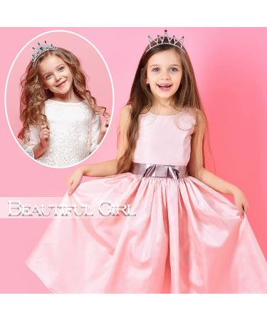 Girls Crown Tiara Set - Christmas Silver Rhinestone Princess Crystal Tiara Headband - Buy Online on GoSupps.com