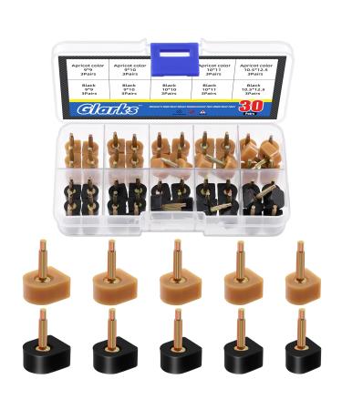 GLARKS 30 pairs 5 sizes high heel shoes replacement tips women quadratical heels repair caps u-shape dowels heels tips for repairing shoes