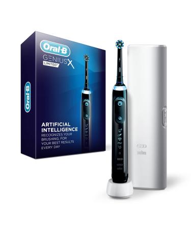 Oral-B Genius X Limited, Electric Toothbrush with Artificial Intelligence, 1 Replacement Brush Head, 1 Travel Case, Midnight Black Midnight Black Electric Toothbrush
