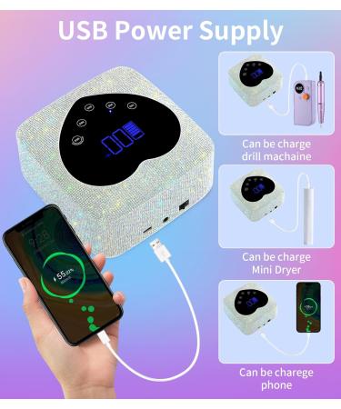 Buy HUGMAPLE Cordless UV Nail Lamp - 72W Rechargeable Diamond LED Dryer for Gel Nails | Fast Curing & Touch Control & Auto Sensor | Ideal for Salon & Home - Buy Online on GoSupps.com