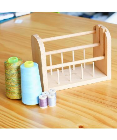Hand U Journey Wood Spools Holder | 3-Thread Beech Rack Organizer for Macrame, Weaving, Sewing & Yarn - Buy Online on GoSupps.com