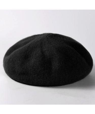 French Wool Beret Hat for Women - Classic Slouchy Knit Beanie in Black - Buy Online on GoSupps.com