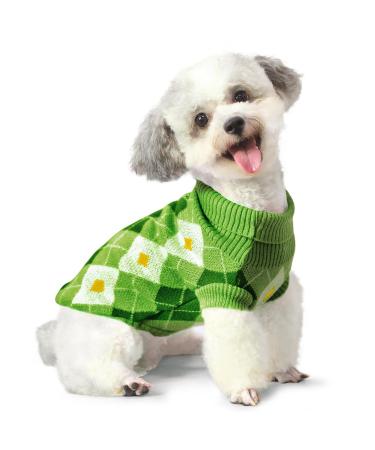 Dog Jumpers Dog Jumpers Small Dog Sweater Puppy Jumpers For Small Dogs Dog Clothes for Puppy Yorkie Chihuahua Warm Sweater Winter Clothes(S Back Length:10"/Green) Small green