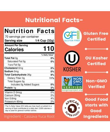 Iya's All Natural Cassava Flour - Grain-Free, Certified Gluten-Free, Non-GMO, Kosher Baking Flour - 100% Yuca Root All-Purpose Wheat Flour Substitute - 5 lb Pack - Buy Online on GoSupps.com