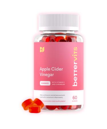 Bettervits Apple Cider Vinegar Gummies | Vitamin C | Chromium | Blood Sugar | Healthy Weight | Repair Cell Damage | Apple Flavour