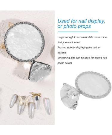 Nail Art Plate Nail Display Stand Resin Color Mixing Exquisite Nail Gel Color Painting Palette Nail Hand Practice Photography Props Nail Art Tools Nail Holder for Painting (Silver) - Buy Online on GoSupps.com