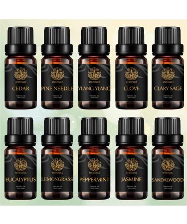 Aromatherapy Cedar Essential Oil Set for Diffuser 10X10ml 100% Pure Sandalwood Essential Oil Set for Room Spray Pure Jasmine Oils Set-Clary Sage Ylang Ylang Pine Needles... Oils Set for Air Freshener Freshen Surround - Buy Online on GoSupps.com