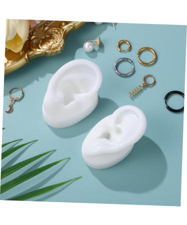 Mobestech Human Ear Model for Earring Display White Silicone Ear Model Clear Structure for Practice - Buy Online on GoSupps.com