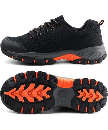 JABASIC Women Hiking Shoes - Outdoor Knit Trekking Sneakers (Size 6, Black/Orange) - Buy Online on GoSupps.com