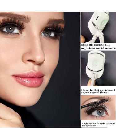 MMSBOG Heated Eyelash Curler - Electric, 2 Heating Modes, USB Rechargeable - Long Lasting Curling for Eye Lashes - Ideal Gift for Women (White) - Buy Online on GoSupps.com