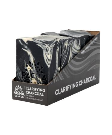 Pacha Clarifying Charcoal Bar Soap 5 Pack | Premium Handcrafted Soap with Activated Charcoal and Essential Oils | Use as a Natural Face Wash Hand Soap Body Wash | Invigorating Clarifying Activated Charcoal Soap | 4 o...