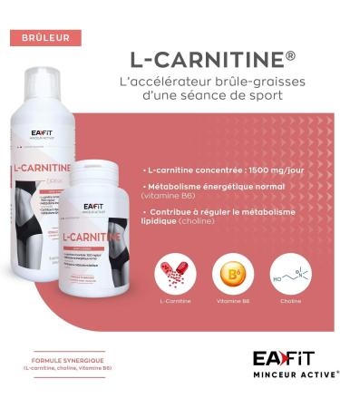 EAFIT Slimming L-Carnitine Powerful Fat Burner Weight Loss Energy Booster Improves Sports Performance Vitamin B6 Choline 15 Day Program Before Sport 90 Capsules - Buy Online on GoSupps.com
