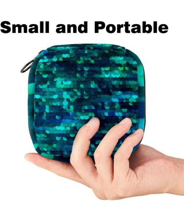Stylish Mermaid Sequin Menstruation Pad Bag with Zipper | Women's Tampon & Napkin Organizer | Perfect for Girls - Buy Online on GoSupps.com
