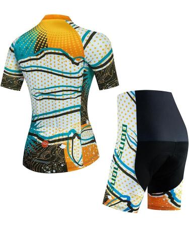 Women's Bicycle Clothing | Summer Bike Jersey Set & Gel Cycling Cushions | Multicolored Breathable Short-Sleeved M NV-15 - Buy Online on GoSupps.com