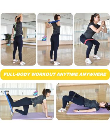 Buy Exercise Resistance Bands Set - 5 Natural Latex Workout Bands with Handles for Pilates Stretching Yoga & Home Fitness | International Shipping - Buy Online on GoSupps.com