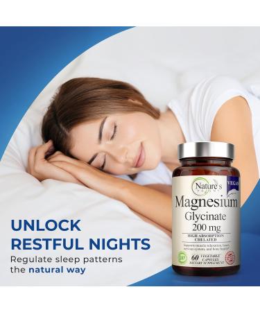 Nature s Potent Magnesium Glycinate 200mg | High Absorption Chelated Magnesium | Sleep Calm & Muscle Cramp Support | Vegan Supplement | 60 Capsules 1 Count (Pack of 60) - Buy Online on GoSupps.com