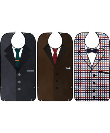 Washable Adult Bibs for Men with Crumb Catcher - Reusable Clothing Protectors - Buy Online on GoSupps.com