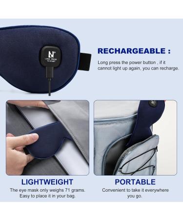 Aroma Season Heated Eye Mask Silk Cordless Warm Eye Compress for Dry Eyes Blepharitis MGD Washable Moist Heat Treatment to Unclog Lacrimal Glands (Navy Blue) - Buy Online on GoSupps.com