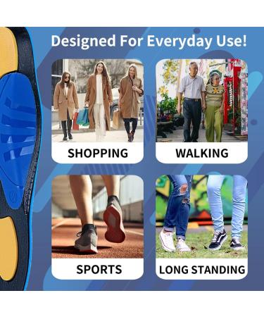 TOPSOLE Orthotic Insoles for Flat Feet & Foot Pain - Arch Support Insoles for Plantar Fasciitis, High Arches, Overpronation - Men & Women (UK-10-29cm Blue) - Buy Online on GoSupps.com