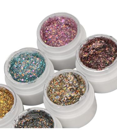 Holographic Reflective Glitter Gel 8 Colors Sparkly Shiny Flashing UV LED Nail Polish Set Glitter Gel Nail Polish Kit Sparkly Shiny Nail Gel for Nail Art DIY Home Salon Manicure - Buy Online on GoSupps.com