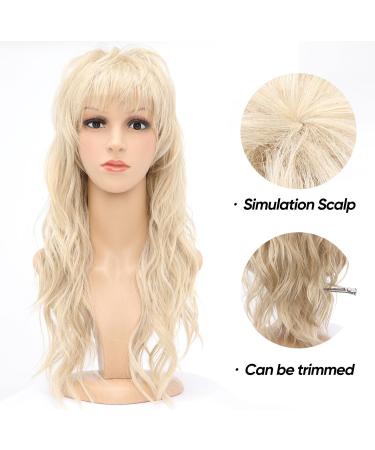 Blonde Mullet Wig for Women - 22 inch Long Synthetic Pixie Cut with Bangs and Fringe for Party and Cosplay - Buy Online on GoSupps.com