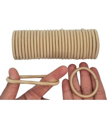 20 PCS Extra Strong 4mm Elastic Hair Bands - Beige Blonde Ponytail Holders for Women Men Girls Kids - No Metal Gentle Elastics - Buy Online on GoSupps.com