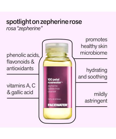 PLANT BEAUTY DISTILLERY Facewater 100 Petal Rosewater Zepherine Bubble Rinse Cleanser - Buy Online on GoSupps.com