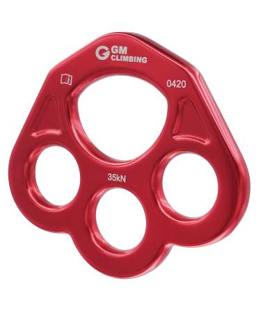 GM CLIMBING 35kN Rigging Plate Bear Paw Anchor Multipliers Rope Friendly Red (One Unit)
